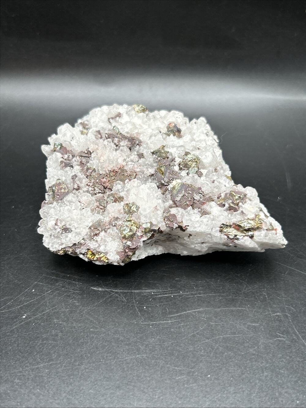 Quartz with Rhodochrosite and Pyrite – Mineral Specimen